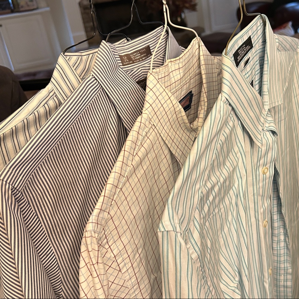 Striped and Checkered Dress Shirt Set of 4